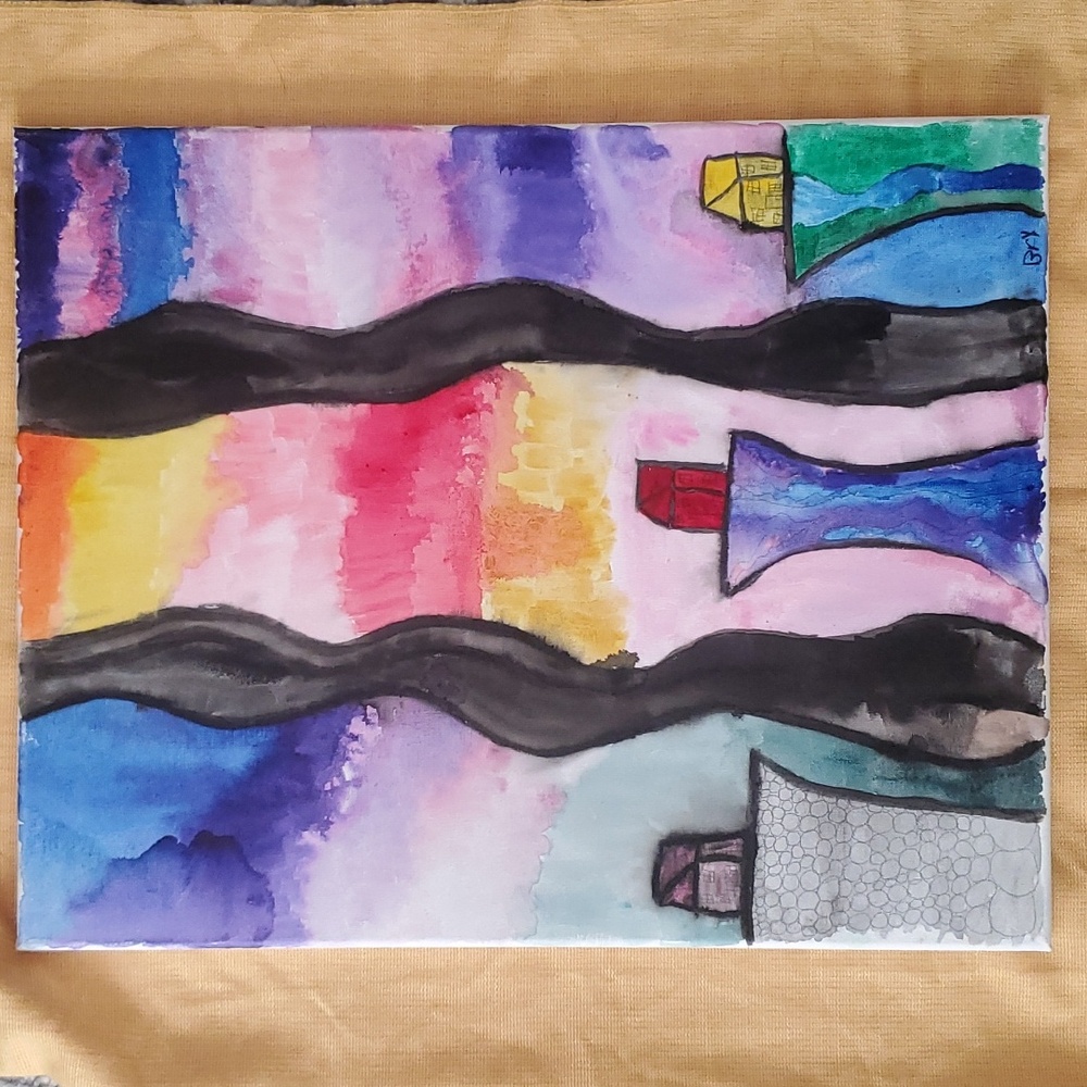 HAND PAINTED ABSTRACT ART WORK